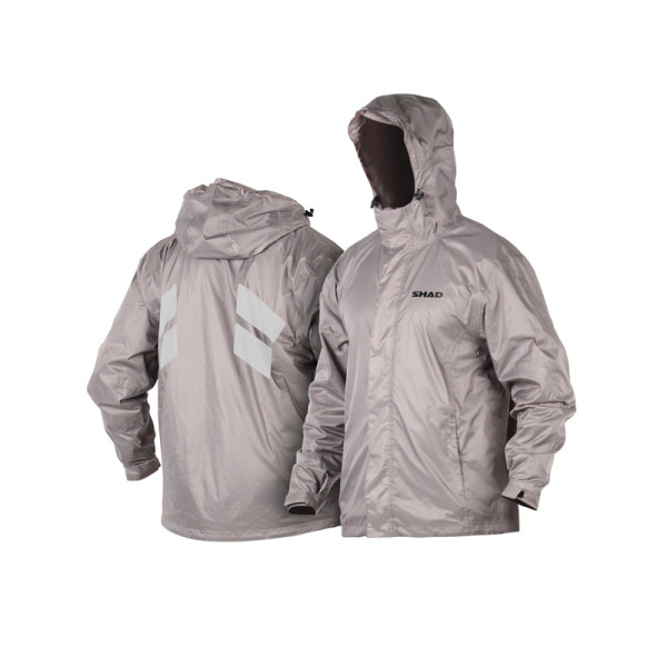 Shad 100% Waterproof Silver Rain Jacket - Large